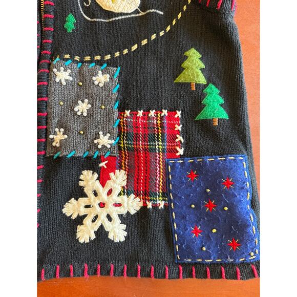 Vintage Planet & Co Christmas Sweater Vest S Ugly Holiday Grannycore - Picture 4 of 9